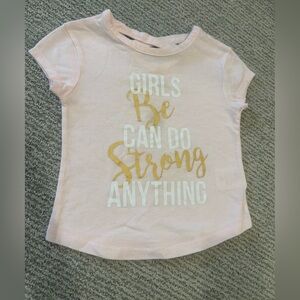 Kids Pink Graphic T shirt with Gold Accent